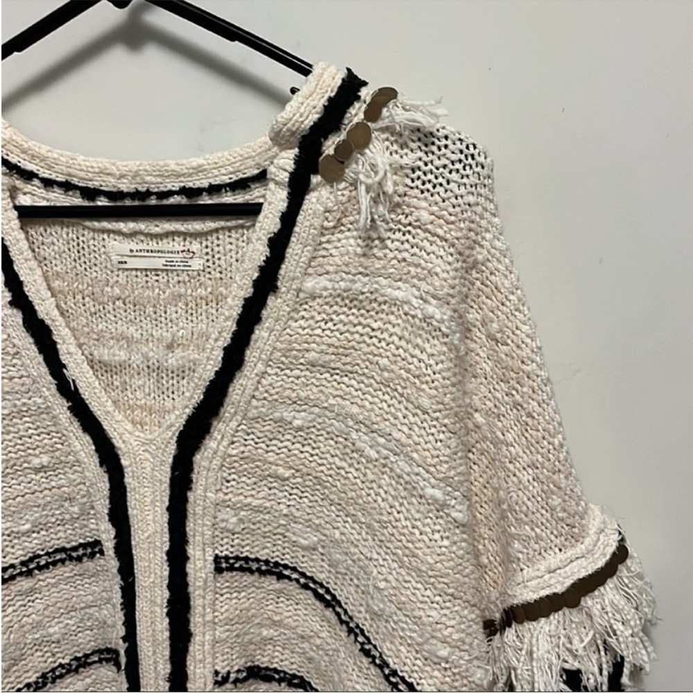 Anthropologie Margot fringe poncho sweater - Picture 6 of 16
